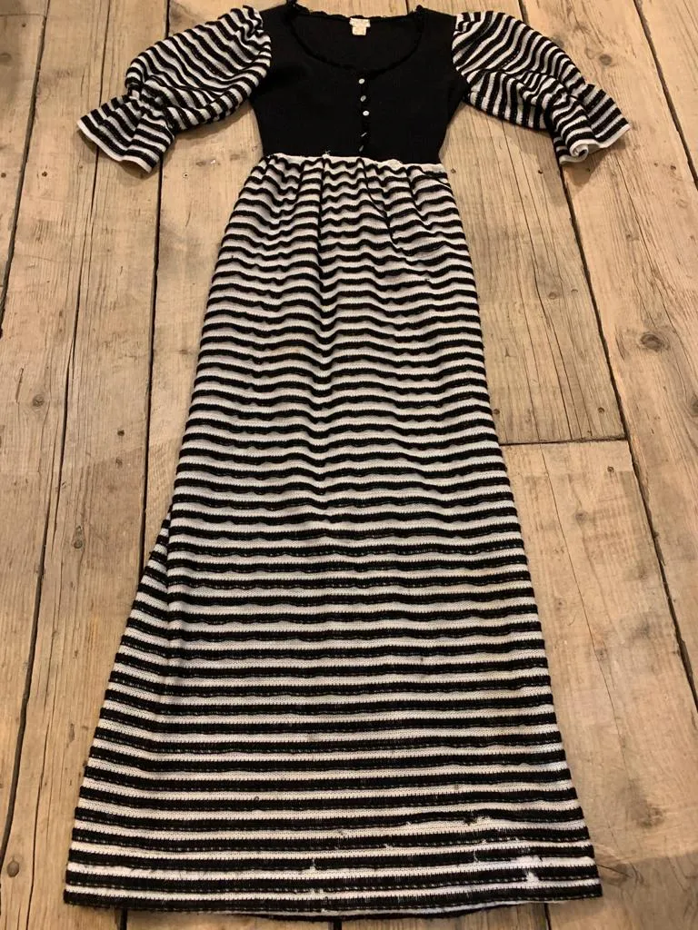 1960s Stripey Knitted Maxi Dress