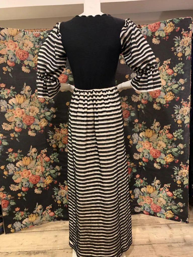 1960s Stripey Knitted Maxi Dress