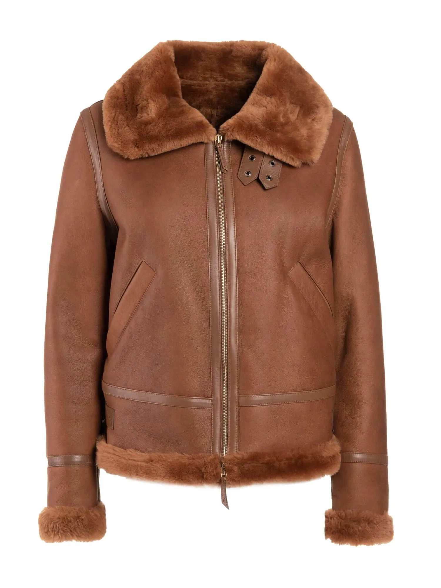 Angela Italian Merino Shearling Sheepskin Bomber Jacket