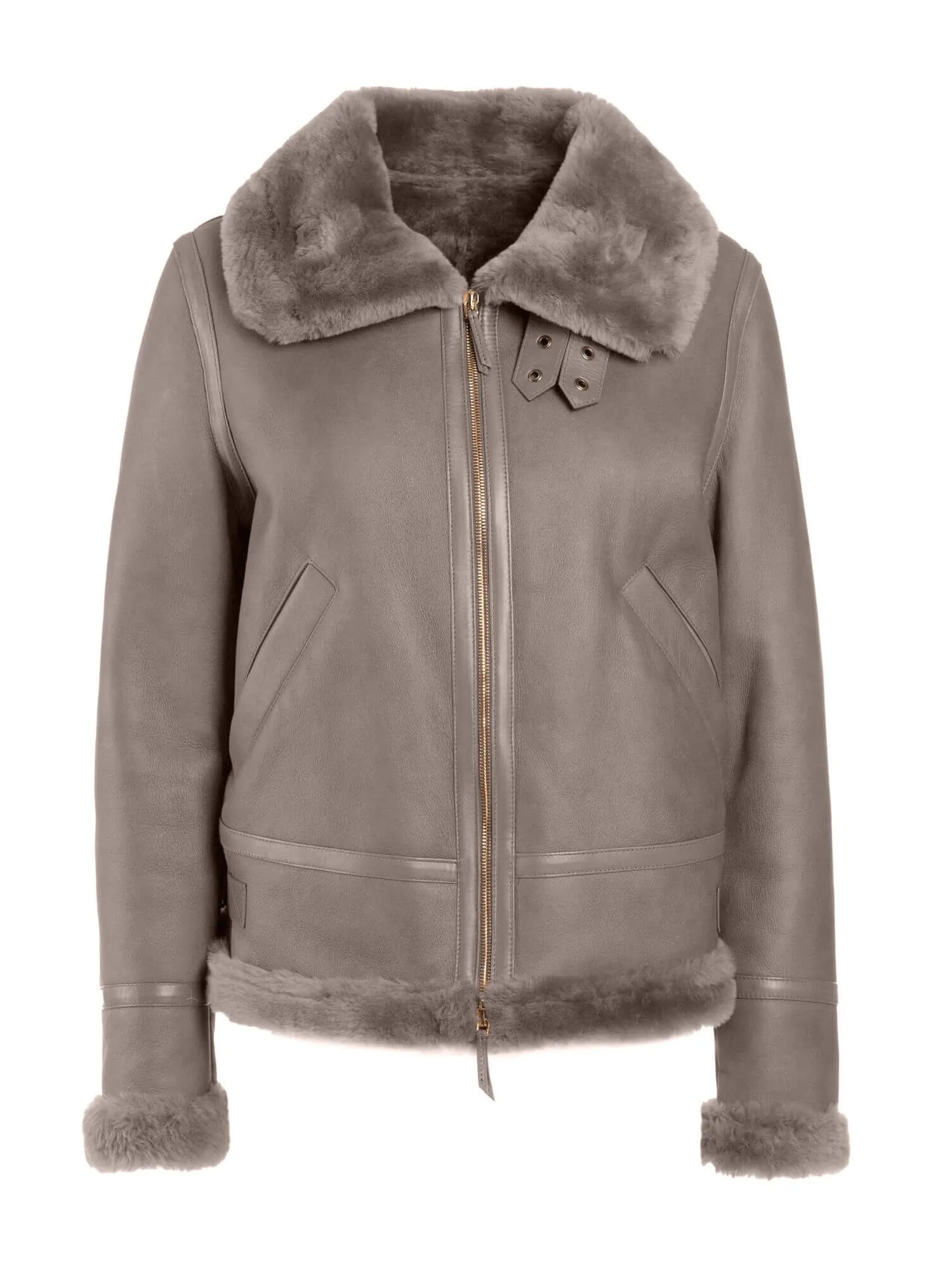 Angela Italian Merino Shearling Sheepskin Bomber Jacket