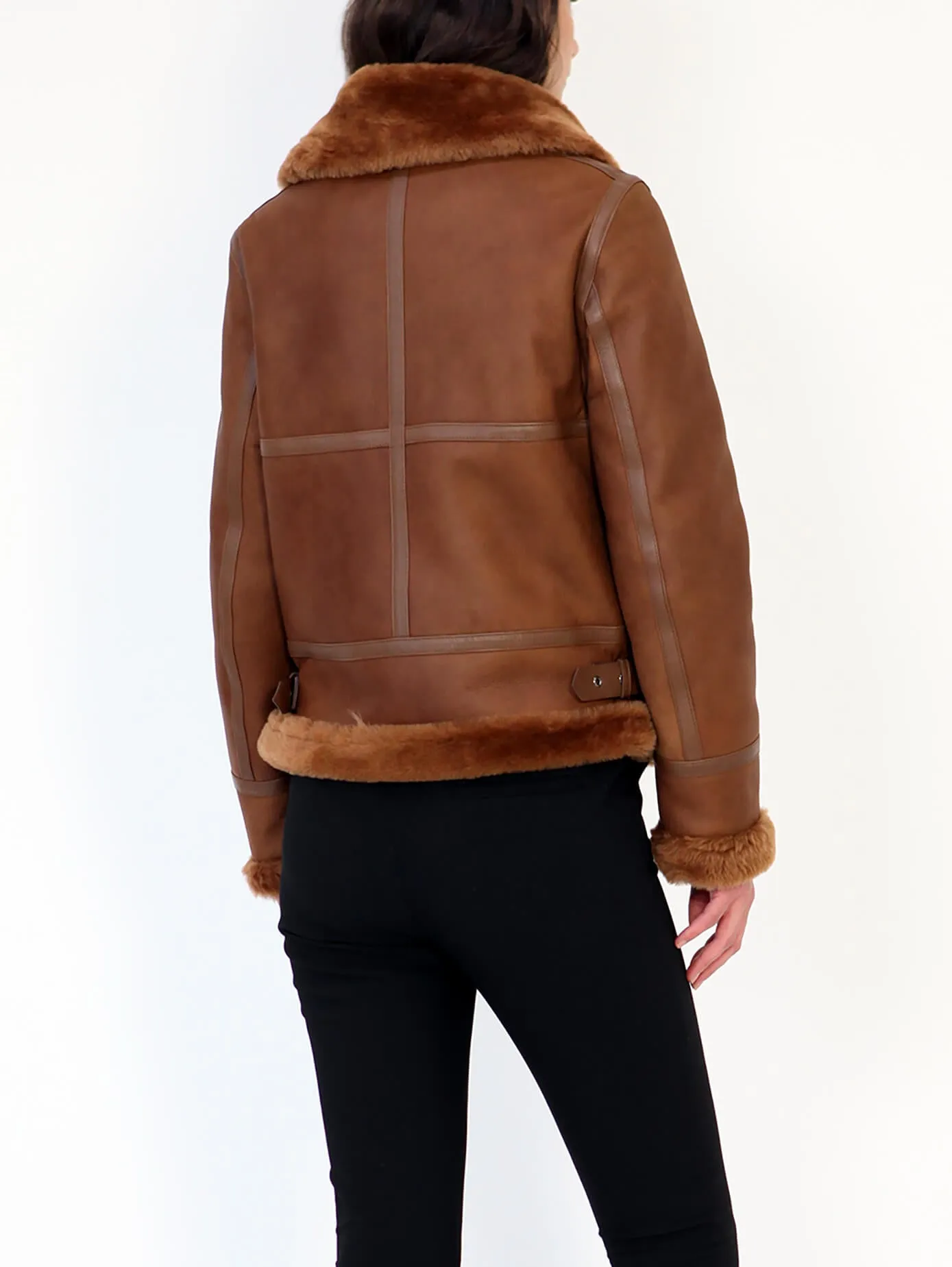 Angela Italian Merino Shearling Sheepskin Bomber Jacket