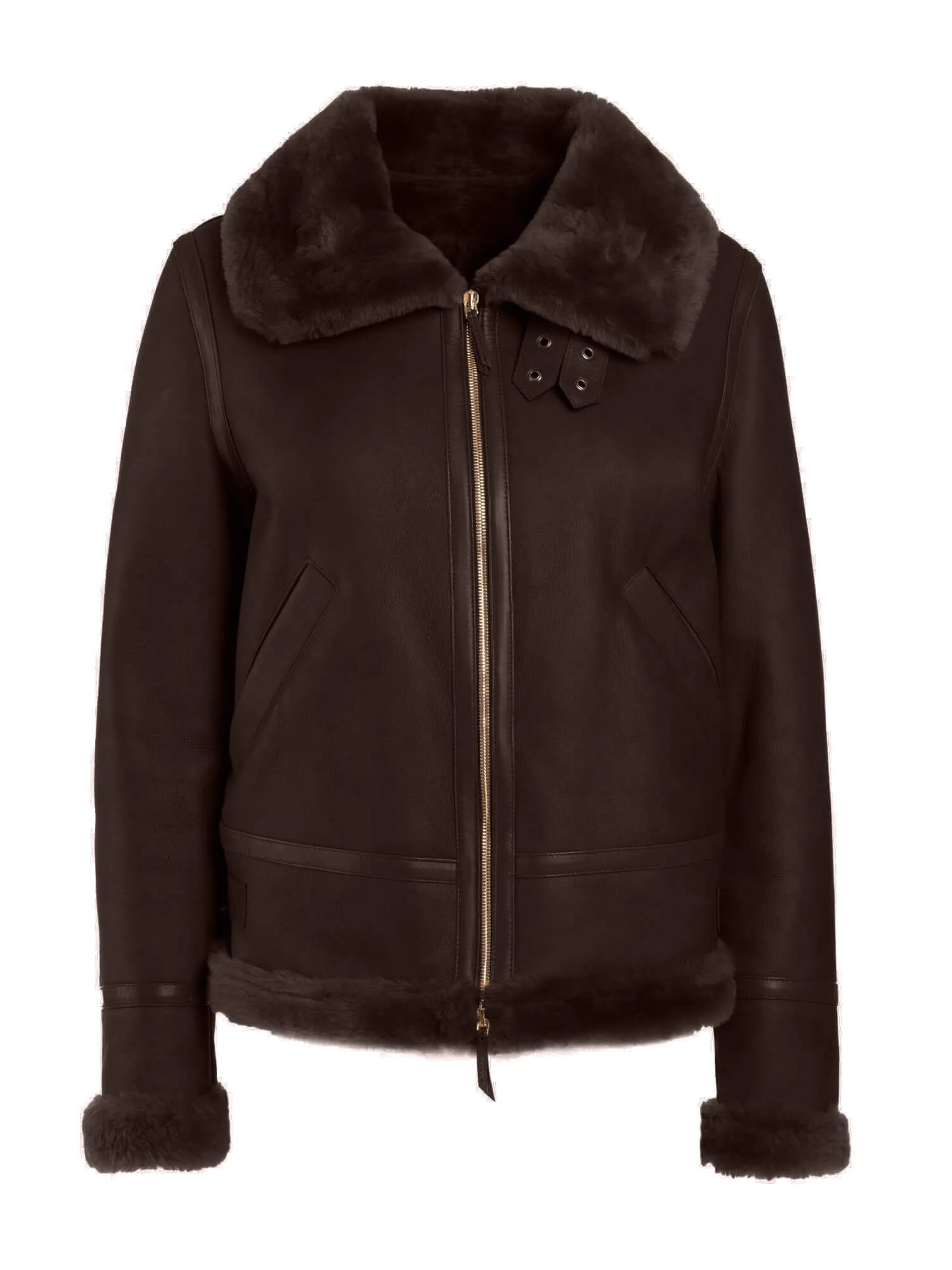 Angela Italian Merino Shearling Sheepskin Bomber Jacket