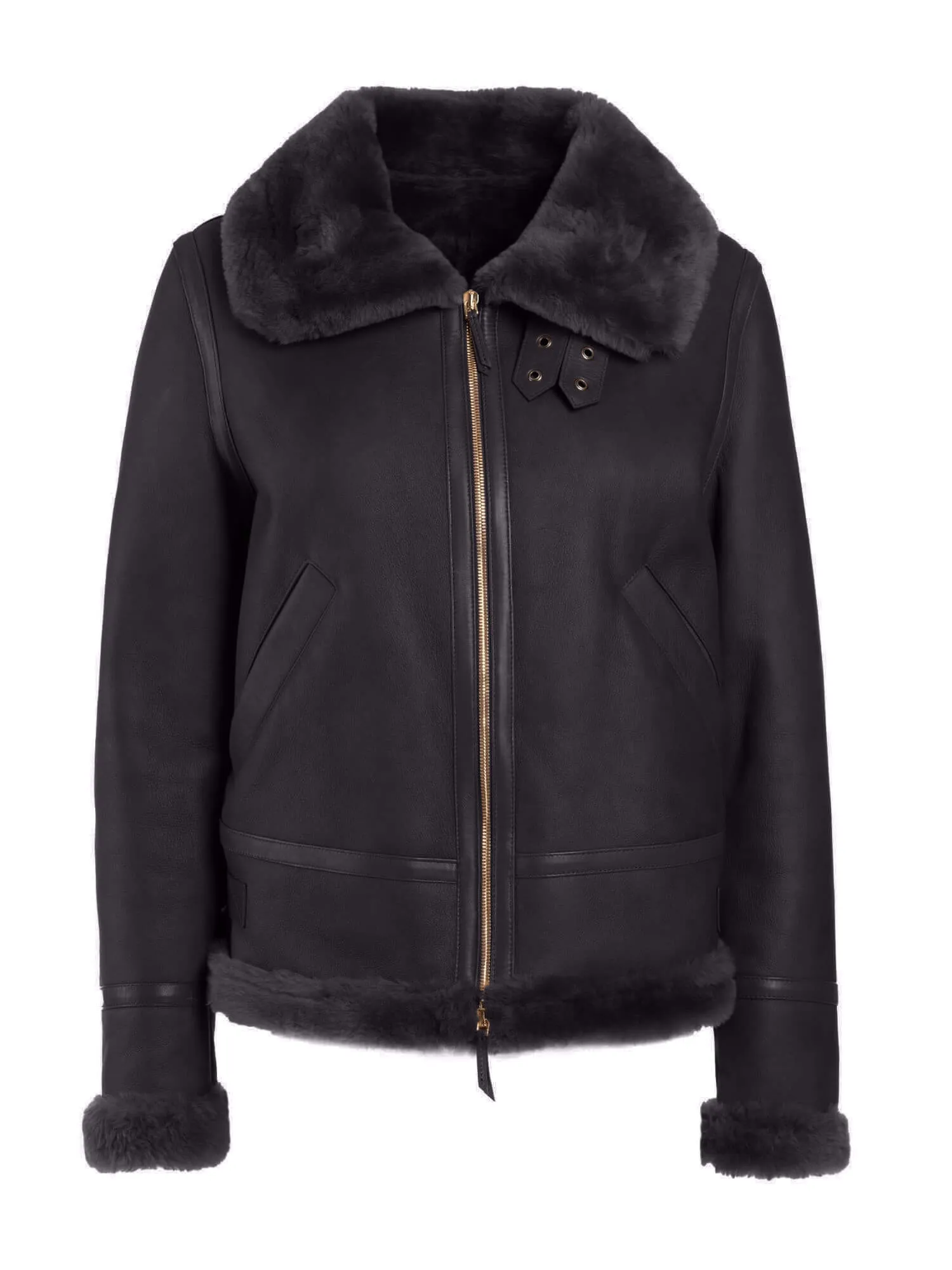 Angela Italian Merino Shearling Sheepskin Bomber Jacket