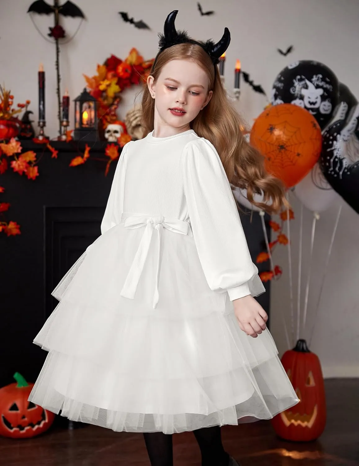 Arshiner Toddler Sweater Dress Little Girls Tutu Fall Winter Puff Tulle Dresses