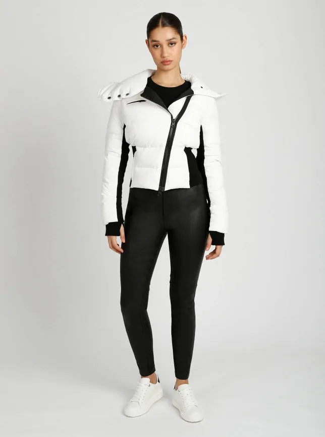 Asymmetrical Puffer Jacket Bright White