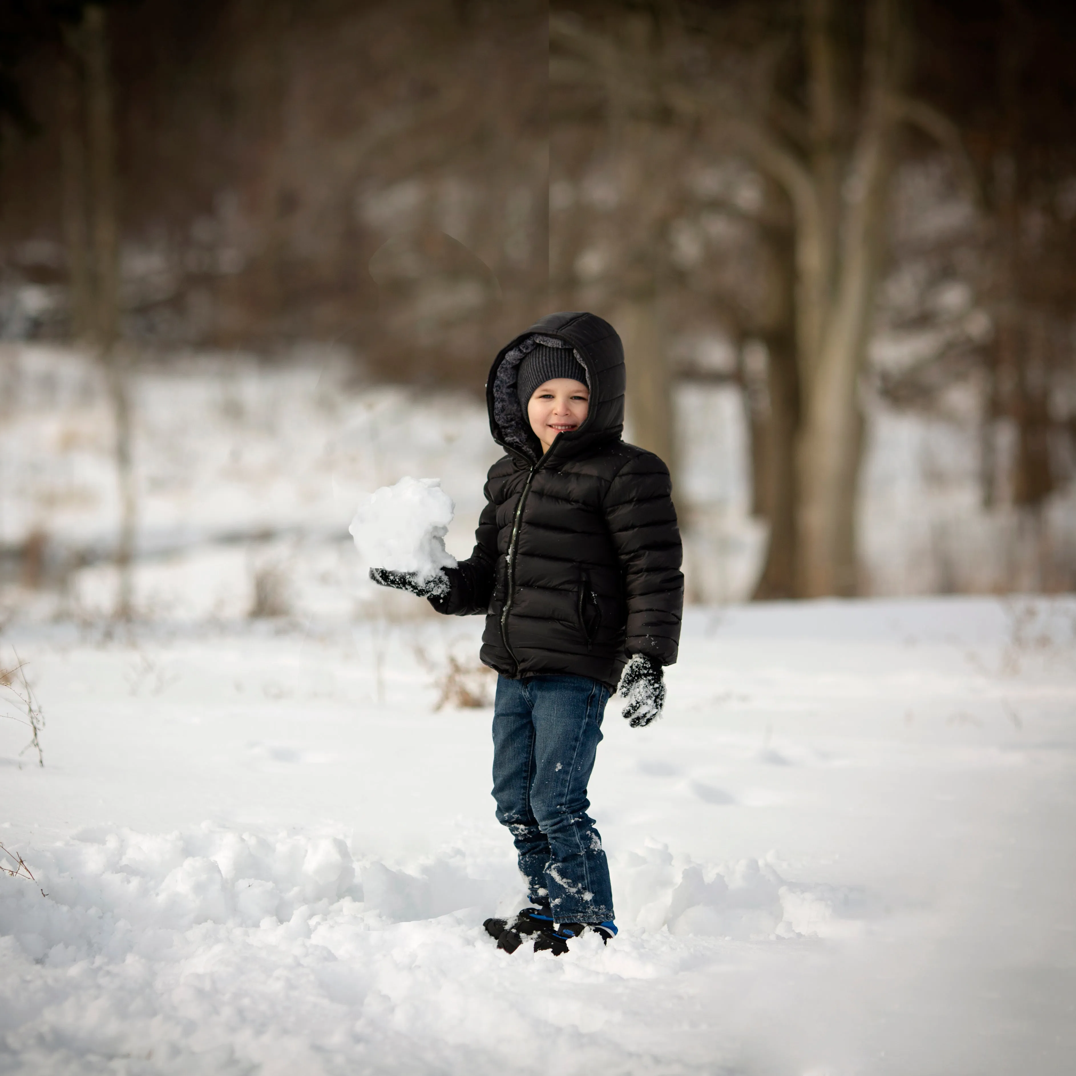 Boys Black Basic Classic Puffer Coat