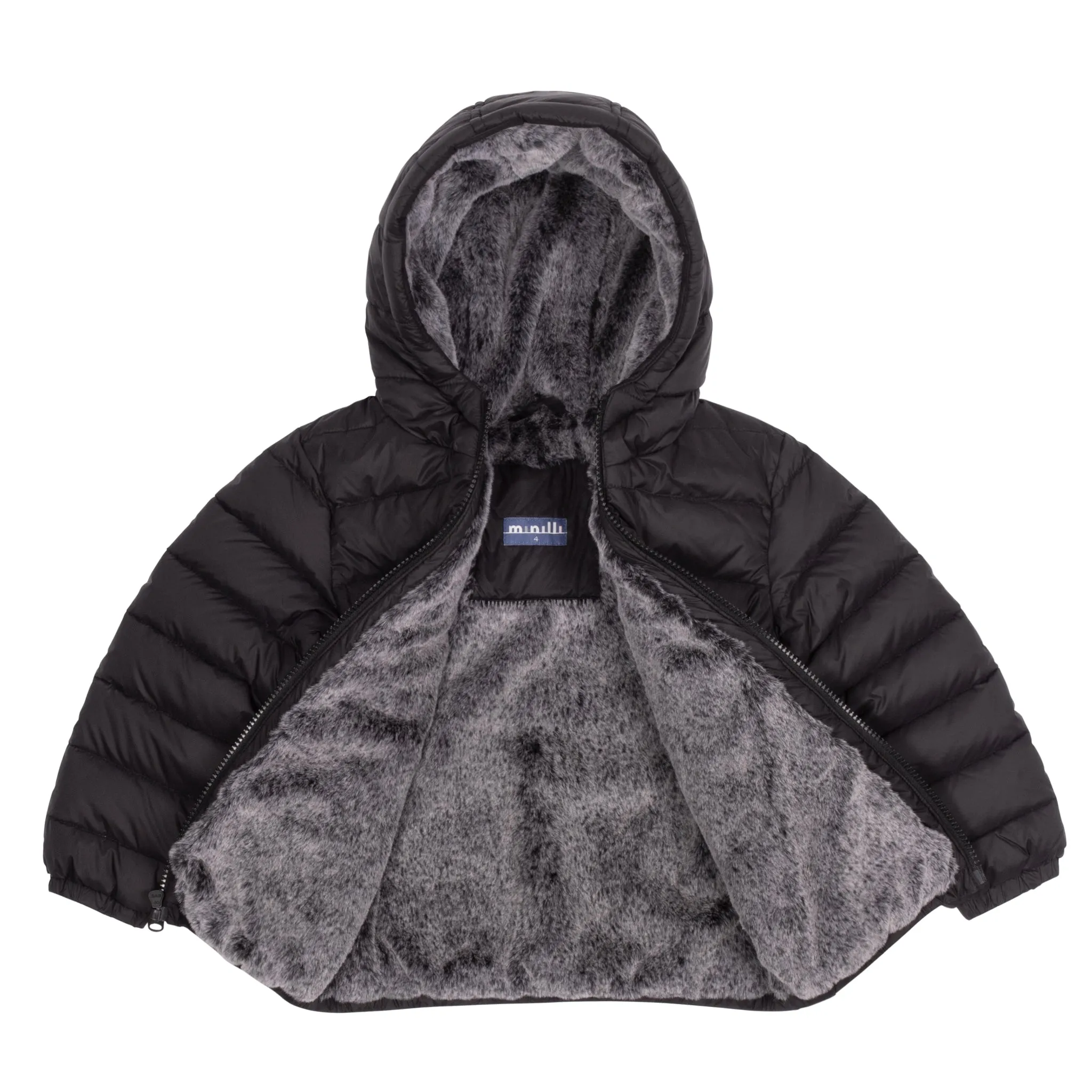 Boys Black Basic Classic Puffer Coat