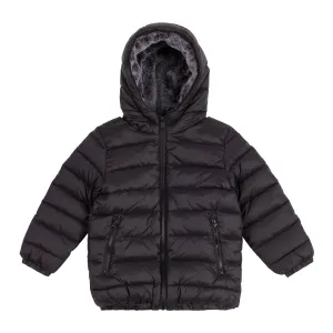 Boys Black Basic Classic Puffer Coat