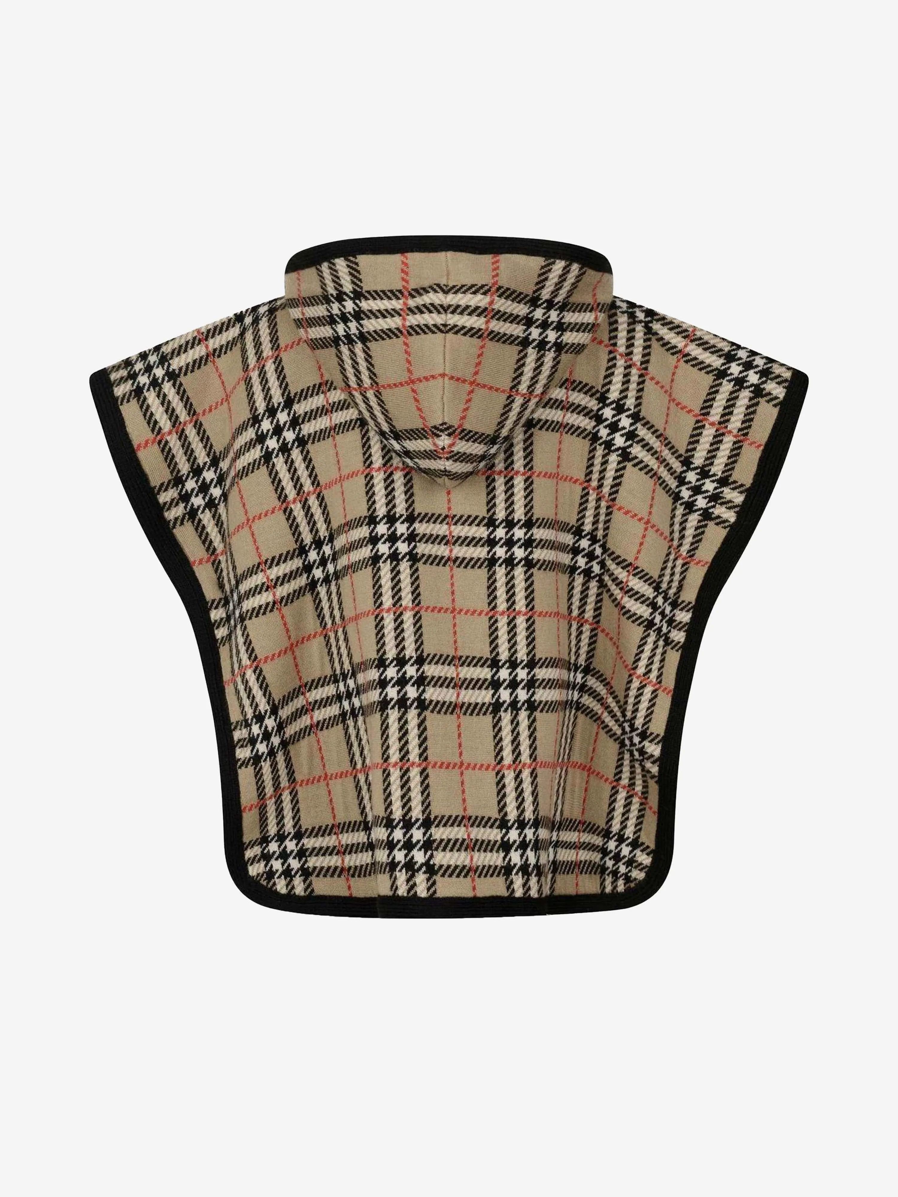 Burberry Baby Girls Beige Vintage Check Wool Poncho