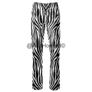 Crushed Velvet Women's Trousers Zebra