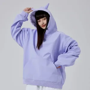 Cute Ski & Snowboard Hoodie Cute Solid Color Pullover