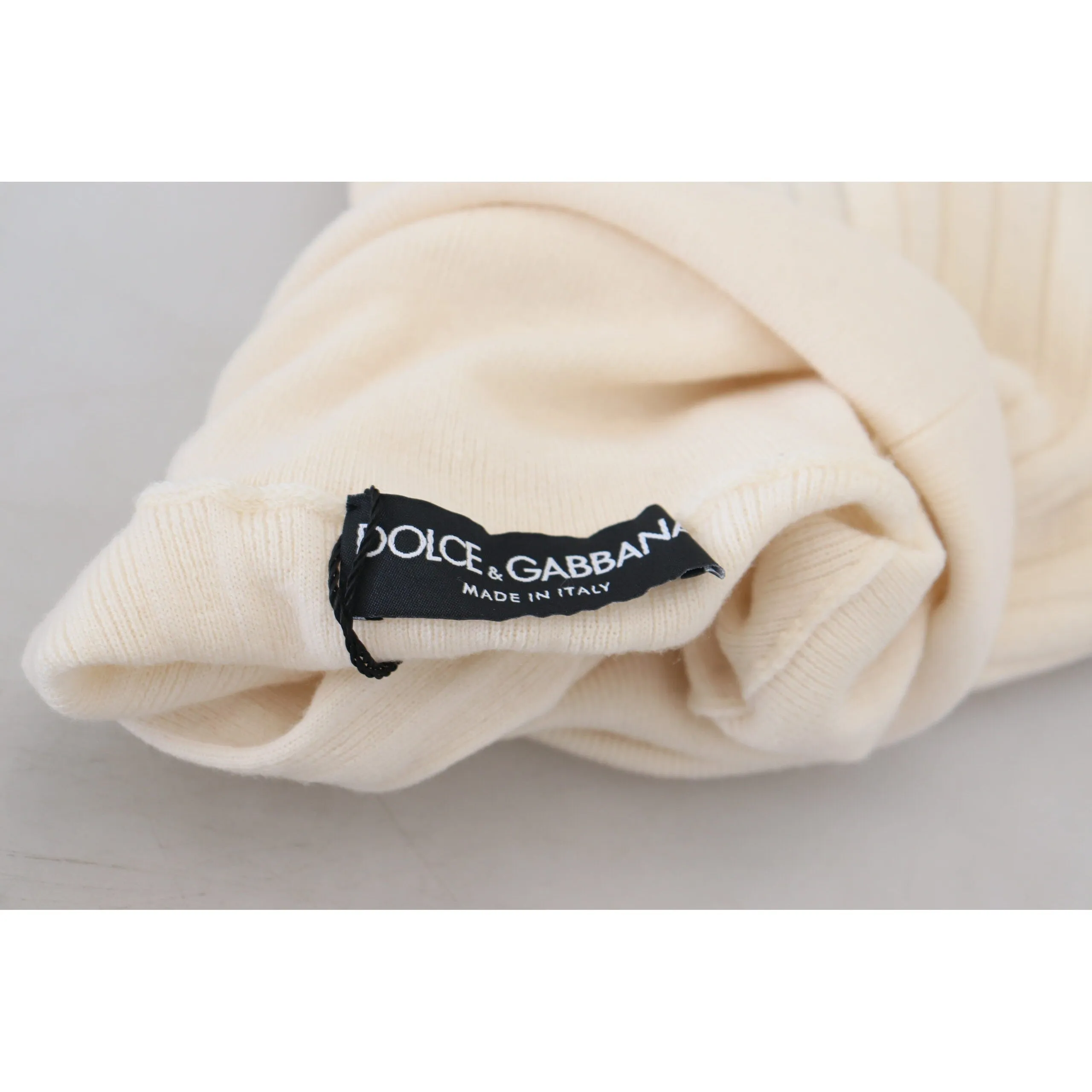 Dolce & Gabbana Ivory Turtleneck Wool Blend Sweater