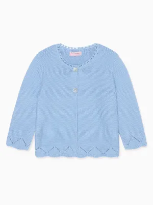 Dusty Blue Brisa Cotton Girl Cardigan