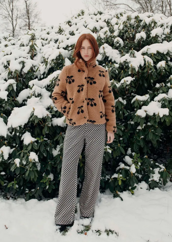 Emile et Ida Black and White Checkerboard Velvet Trousers