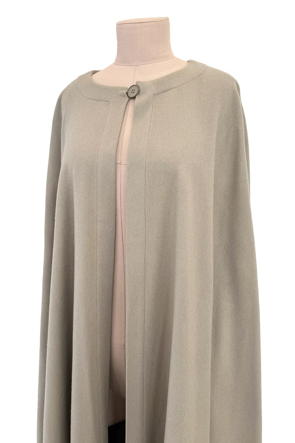 Iconic Fall 1988 Yves Saint Laurent Runway Chic & Minimalist Feeling Taupe Full Length Wool Cape