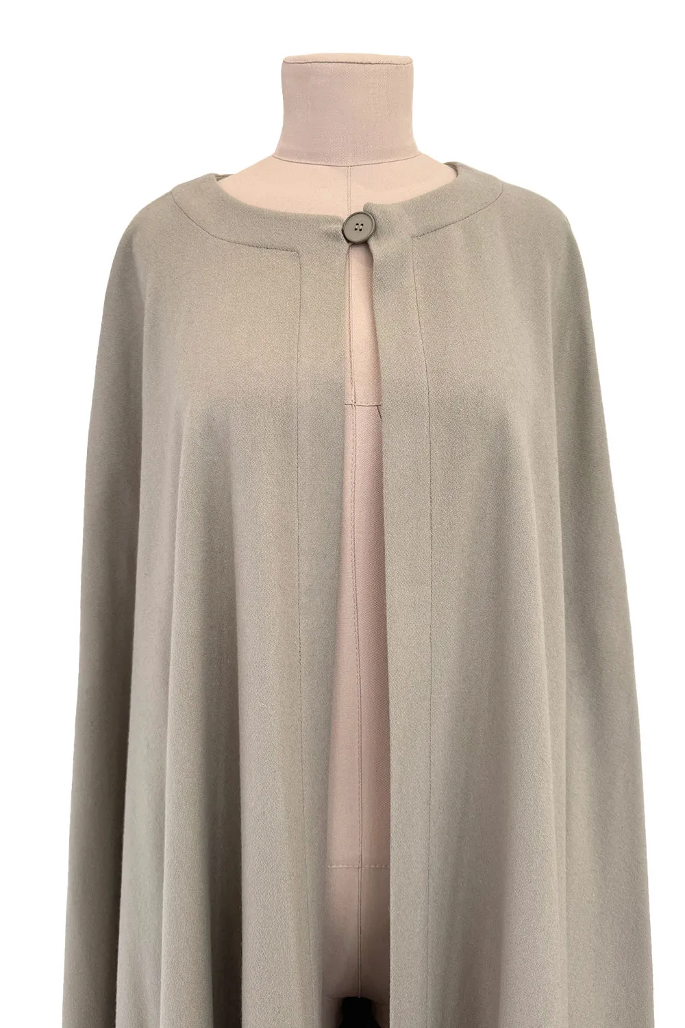 Iconic Fall 1988 Yves Saint Laurent Runway Chic & Minimalist Feeling Taupe Full Length Wool Cape