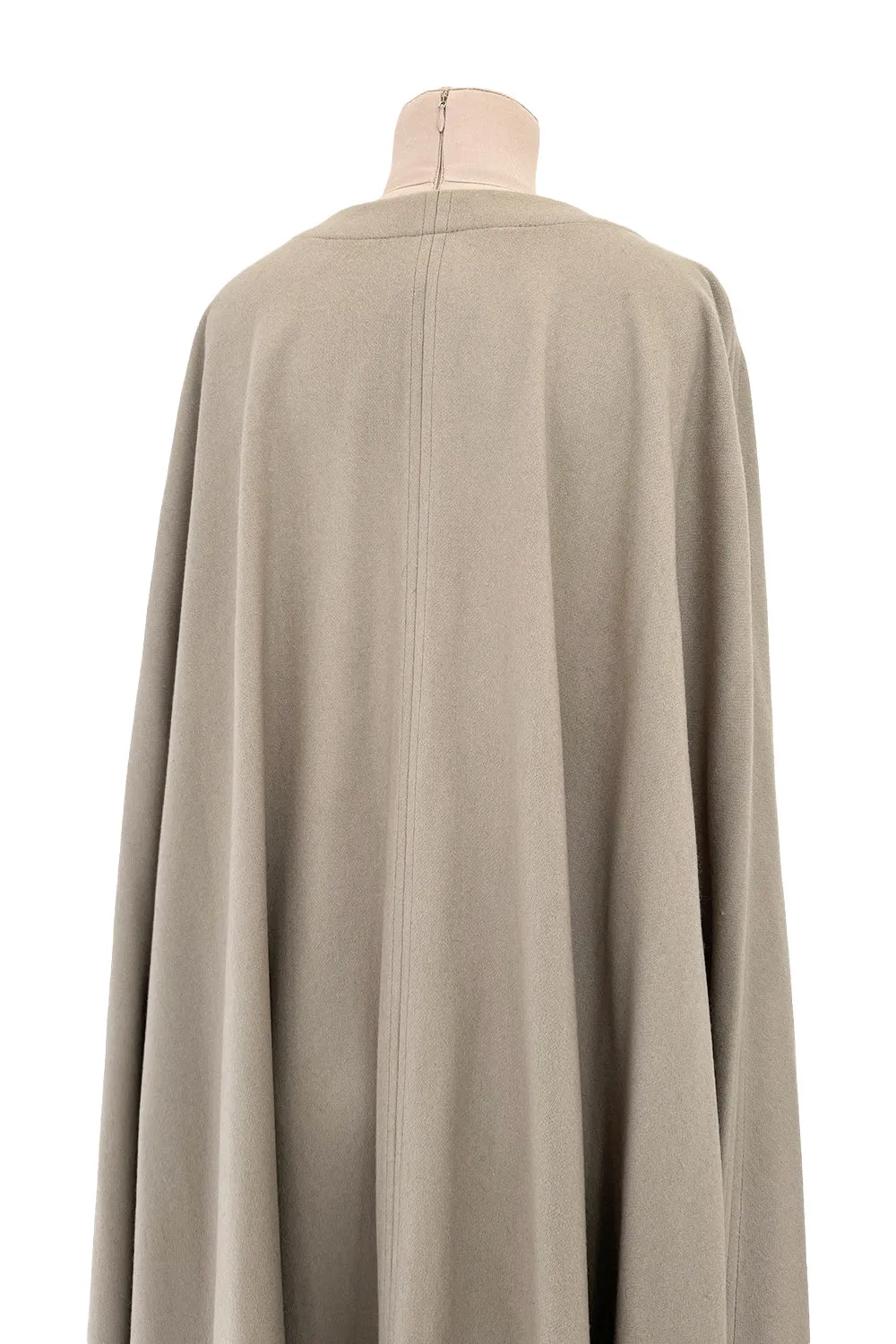 Iconic Fall 1988 Yves Saint Laurent Runway Chic & Minimalist Feeling Taupe Full Length Wool Cape