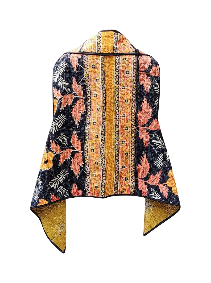 kantha vintage cape wauni