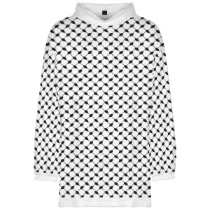 keffiyeh Plush Unisex Long Hoodie