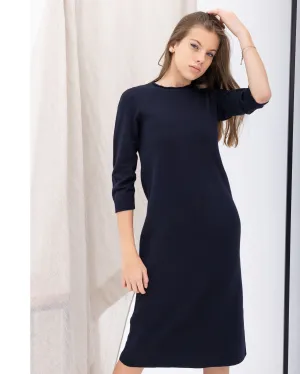 Knitted dresses in diplomatic blue color