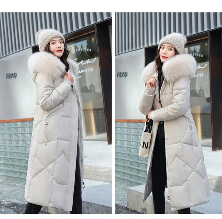 Long Winter Puffer Thicken Warm Hooded Cotton-Padded Jacket Coat