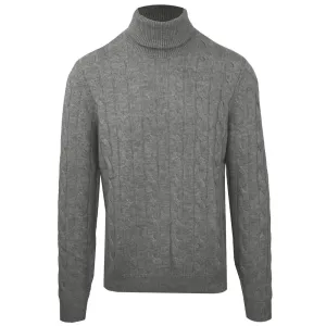 Malo Gray Wool Men's Turtleneck Sweater