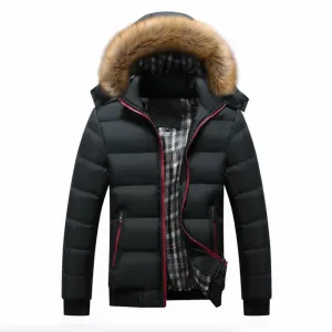 Men's Dual-Style Reversible Puffer Jacket with Detachable Hood