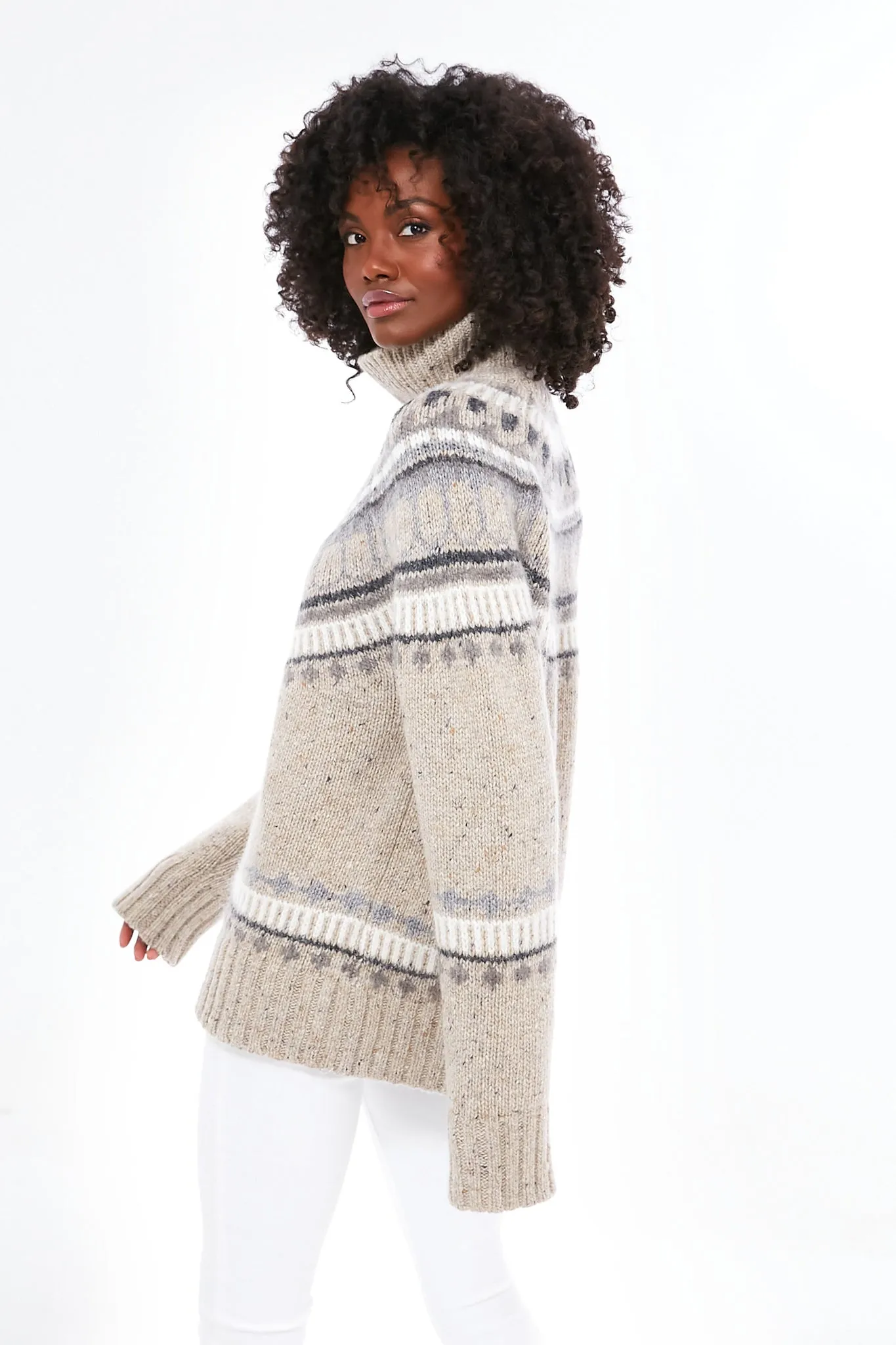 Oatmeal Combo Apres Ski Fairisle Turtleneck