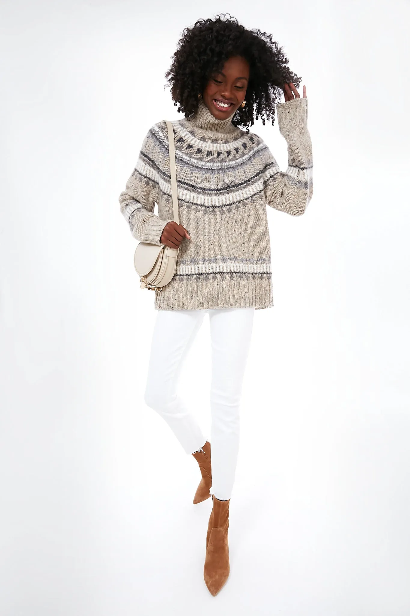 Oatmeal Combo Apres Ski Fairisle Turtleneck