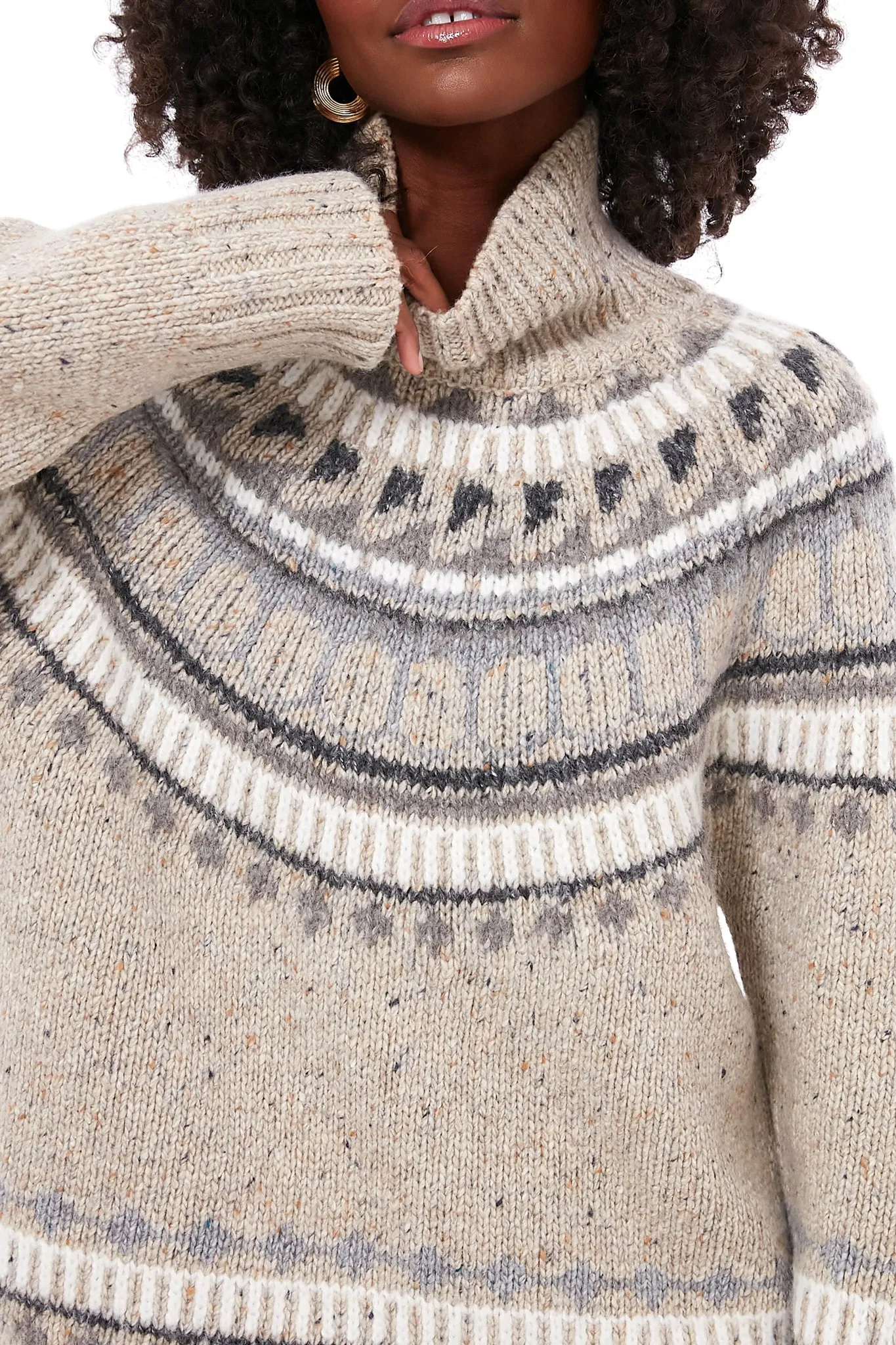 Oatmeal Combo Apres Ski Fairisle Turtleneck