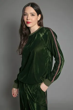 Penelope Velvet Top in Luxe Green