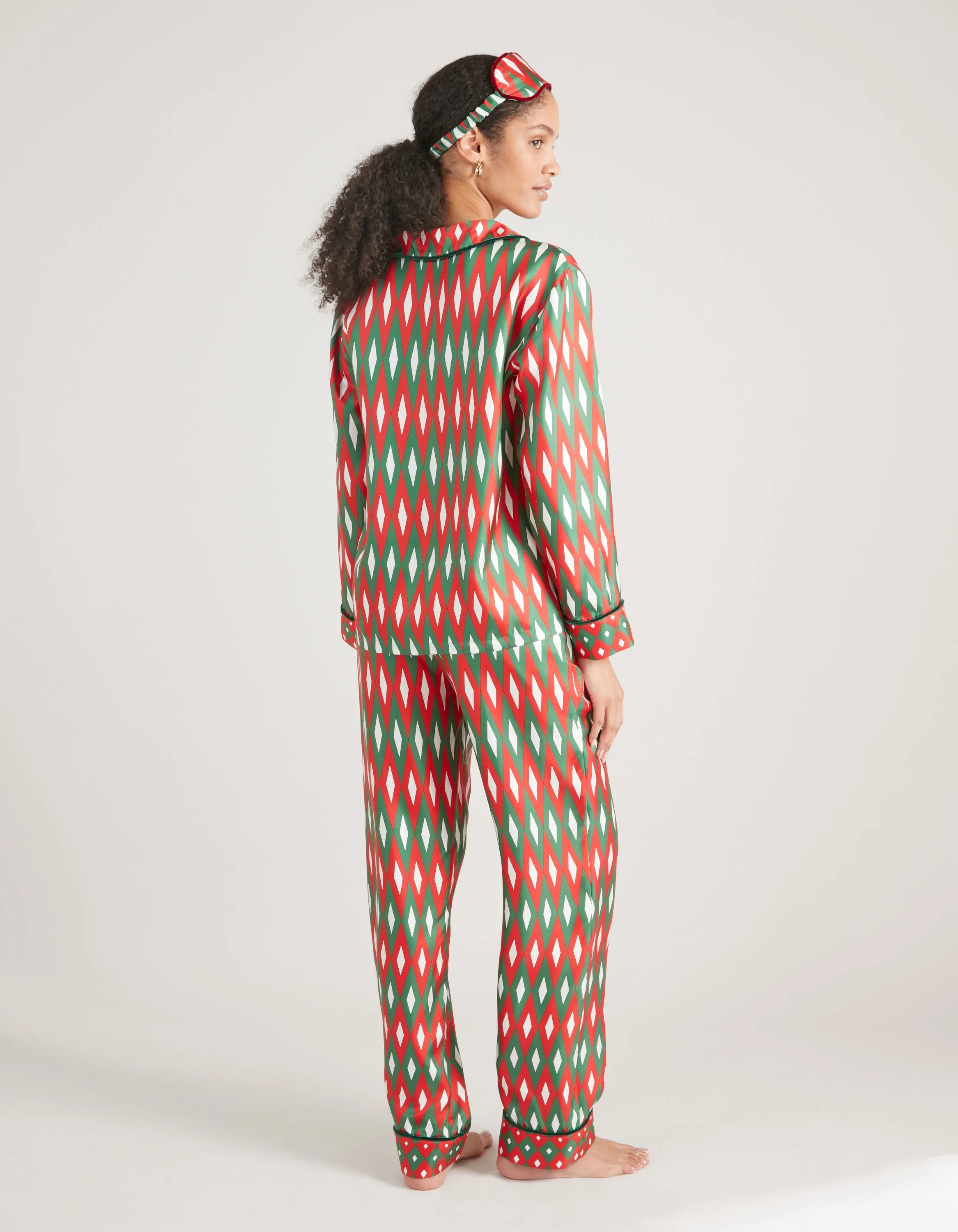 Red Green Mirror Print Long Pyjama Set