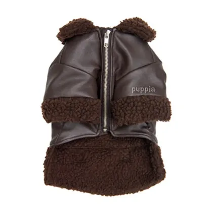 soft leather shearling jacket - brown