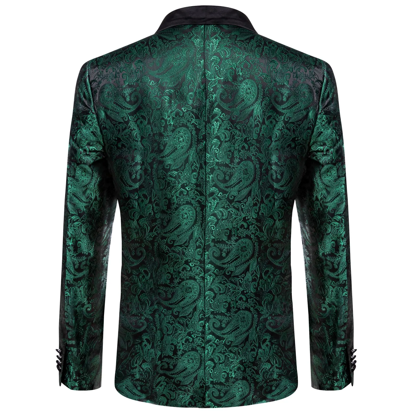 Ties2you Tuxedo Suit Medium Jungle Green Paisley Shawl Collar Silk Dress Suit for Men Wedding