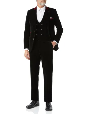 TIM - Black Velvet 3 Piece Wedding Suit