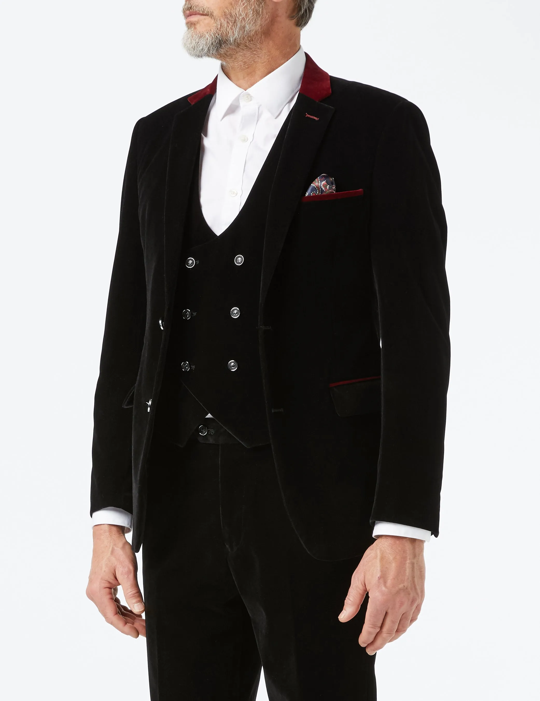 TIM - Black Velvet 3 Piece Wedding Suit