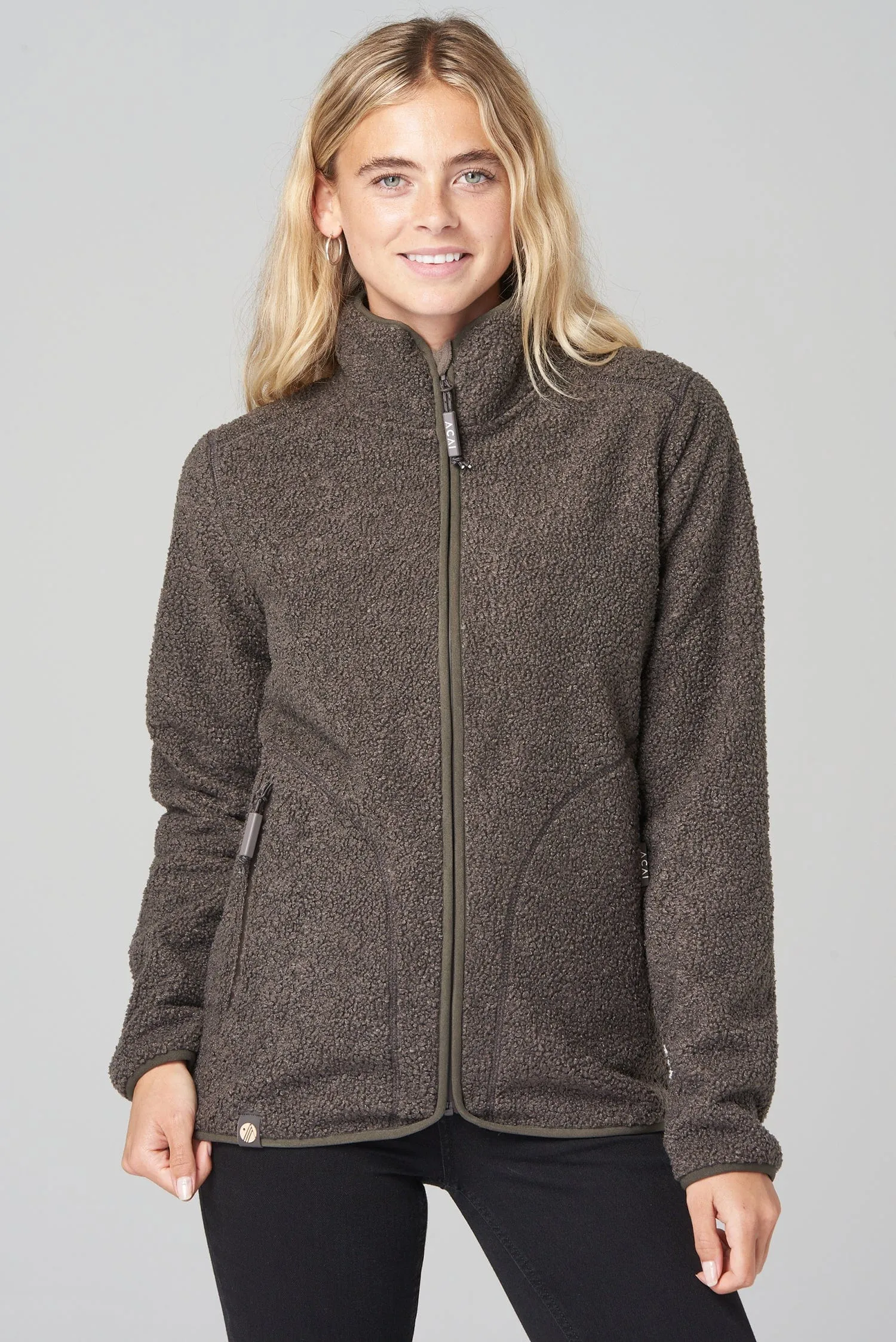 Windproof Full Zip Fleece - Fossil