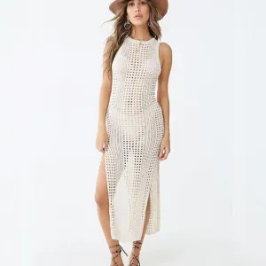 Women Knitted Cover Up Beach Dress